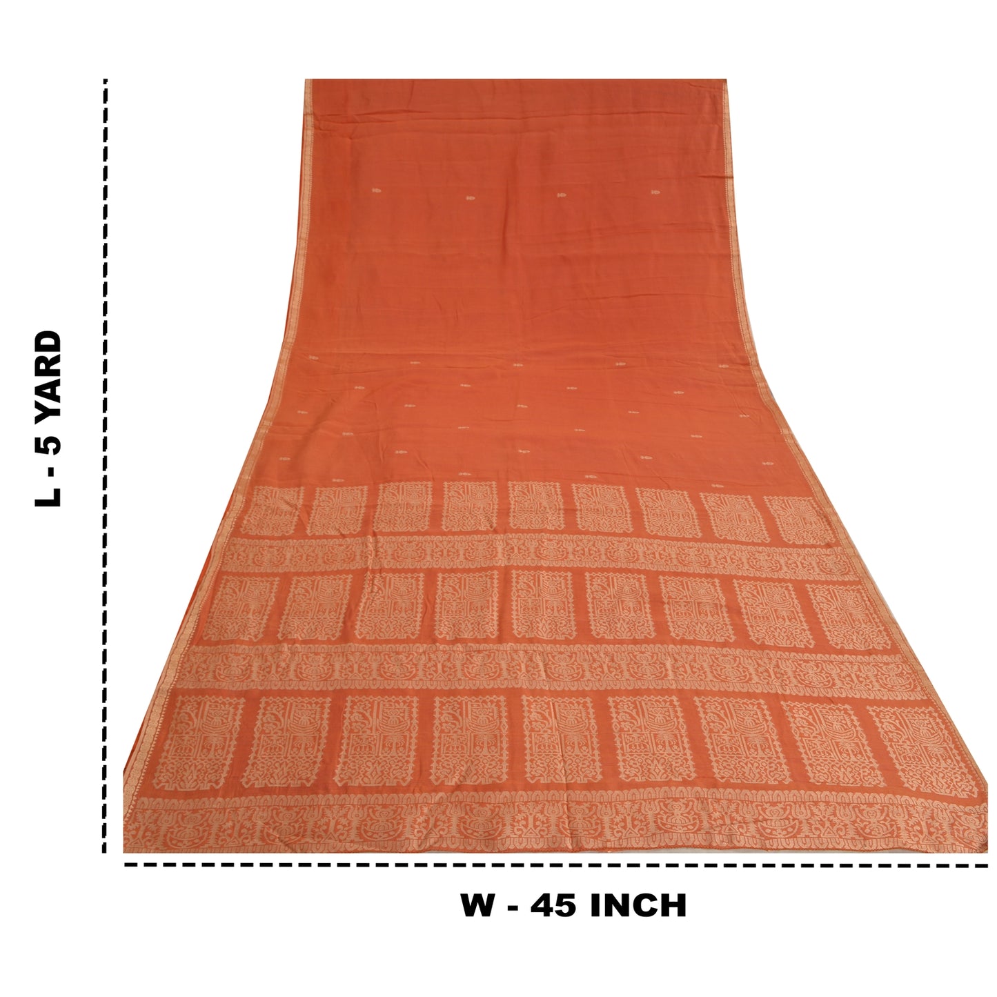 Sanskriti Vintage Sari 100% Pure Cotton Indian Coral Sarees Woven Ethnic 5yd Craft Fabric Create- Upcycled Sarongs, Scarves, or Stoles