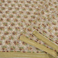 Sanskriti Vintage White Sarees Chiffon Embroidered Bagh Phulkari Sari Fabric