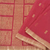 Sanskriti Vintage Pink Indian Sarees Blend Silk Woven Sari Craft 5 Yard Sustainable Fabric