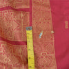 Sanskriti Vintage Pink Indian Sarees Blend Silk Woven Sari Craft 5 Yard Sustainable Fabric