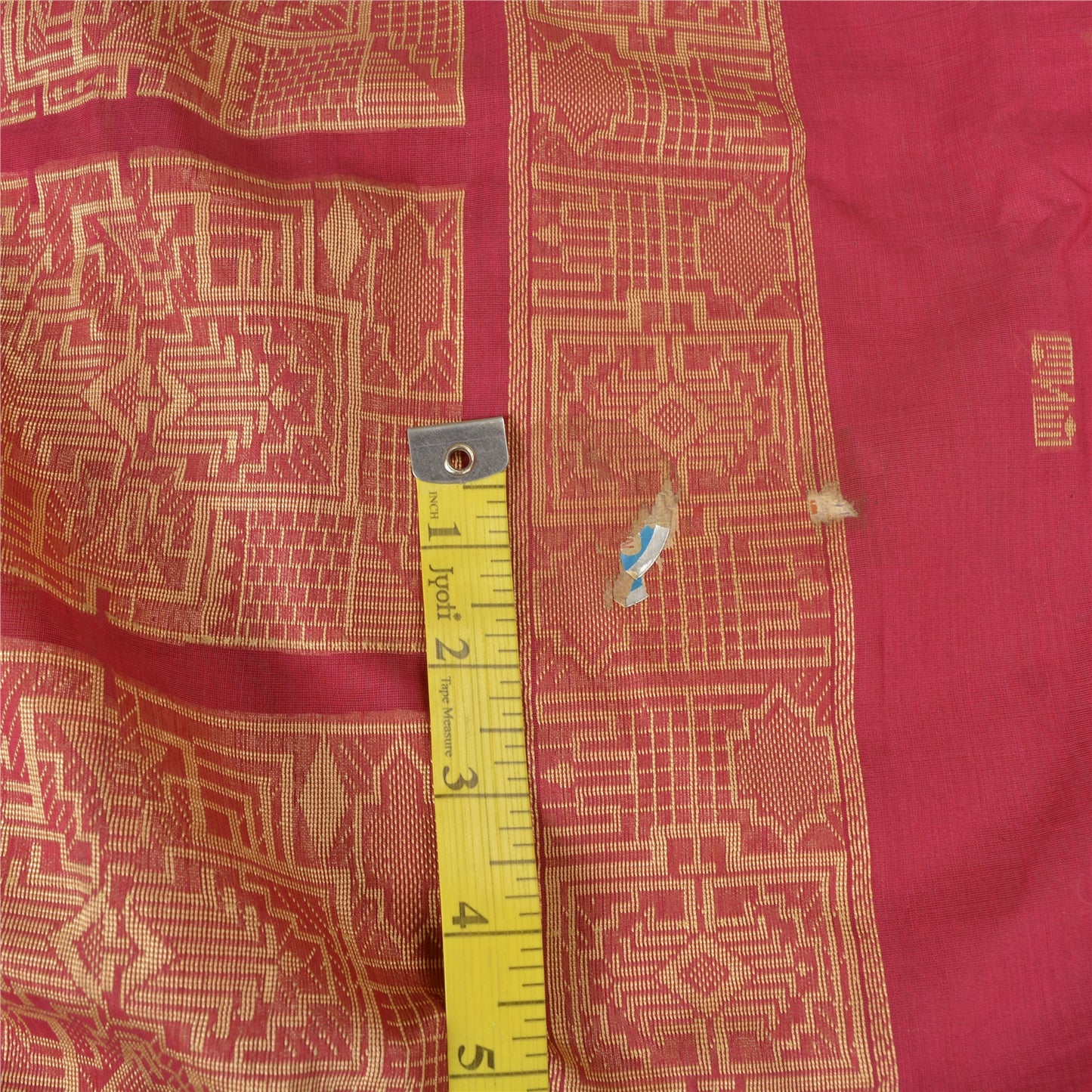 Sanskriti Vintage Pink Indian Sarees Blend Silk Woven Sari Craft 5 Yard Sustainable Fabric
