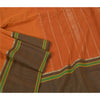 Sanskriti Vintage Saffron/Green Sarees Cotton Silk Woven Ilkal Sari 5 Yd Sustainable Fabric