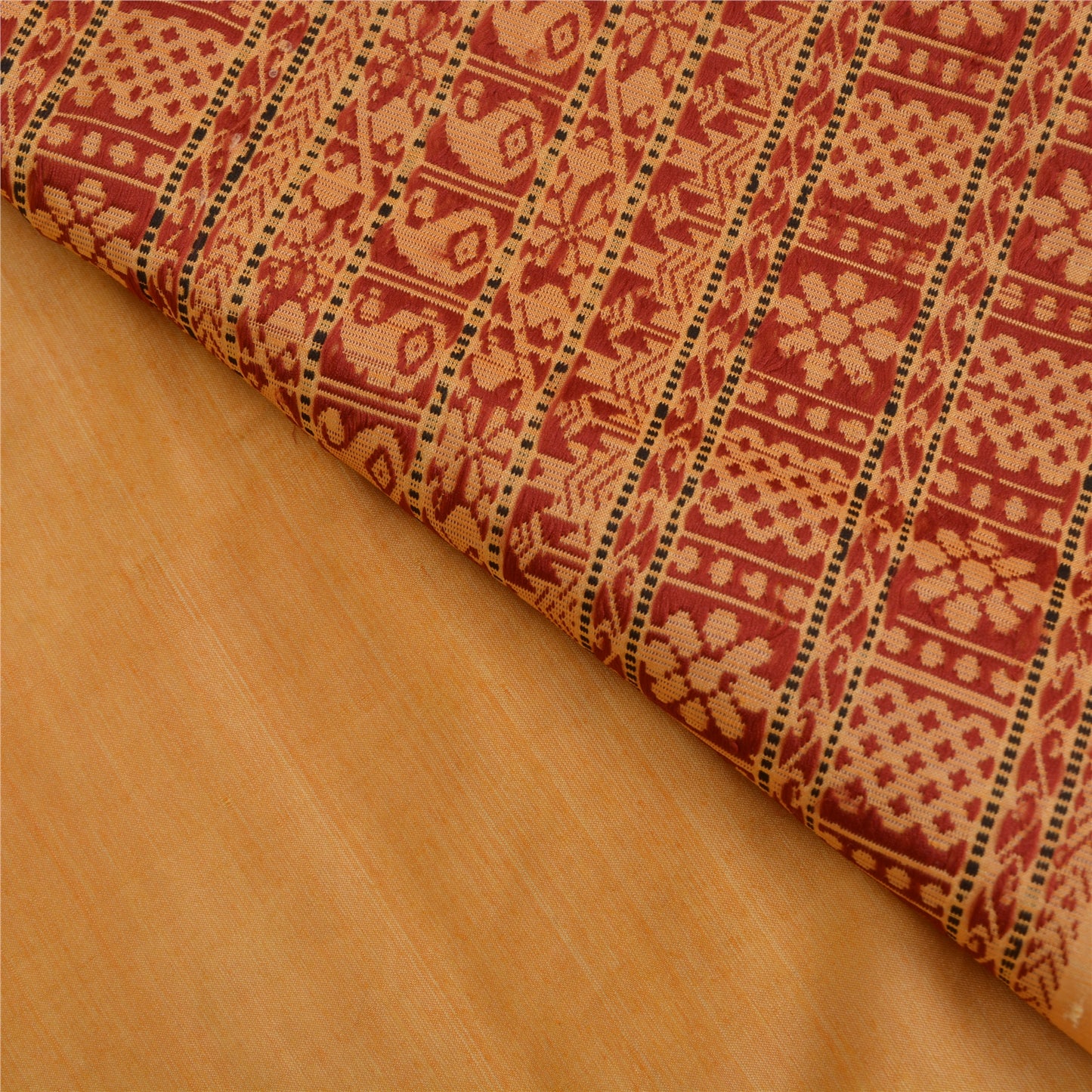 Sanskriti Vintage Safran Indiske Sarees Bomuldsvævet Premium Sari Håndværk Bæredygtigt Stoff