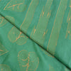 Sanskriti Vintage Green Sarees 100% Pure Silk Woven Premium Sari Craft Sustainable Fabric