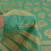 Sanskriti Vintage Green Sarees 100% Pure Silk Woven Premium Sari Craft Sustainable Fabric