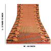 Sanskriti Vintage Golden/Red Sarees 100% Pure Silk Hand Beaded Sari Craft Sustainable Fabric