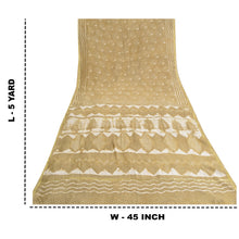 Load image into Gallery viewer, Sanskriti Vintage Brown/Ivory Sarees Pure Cotton Batik Work Sari 5 Yard Fabric

