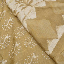 Load image into Gallery viewer, Sanskriti Vintage Brown/Ivory Sarees Pure Cotton Batik Work Sari 5 Yard Fabric
