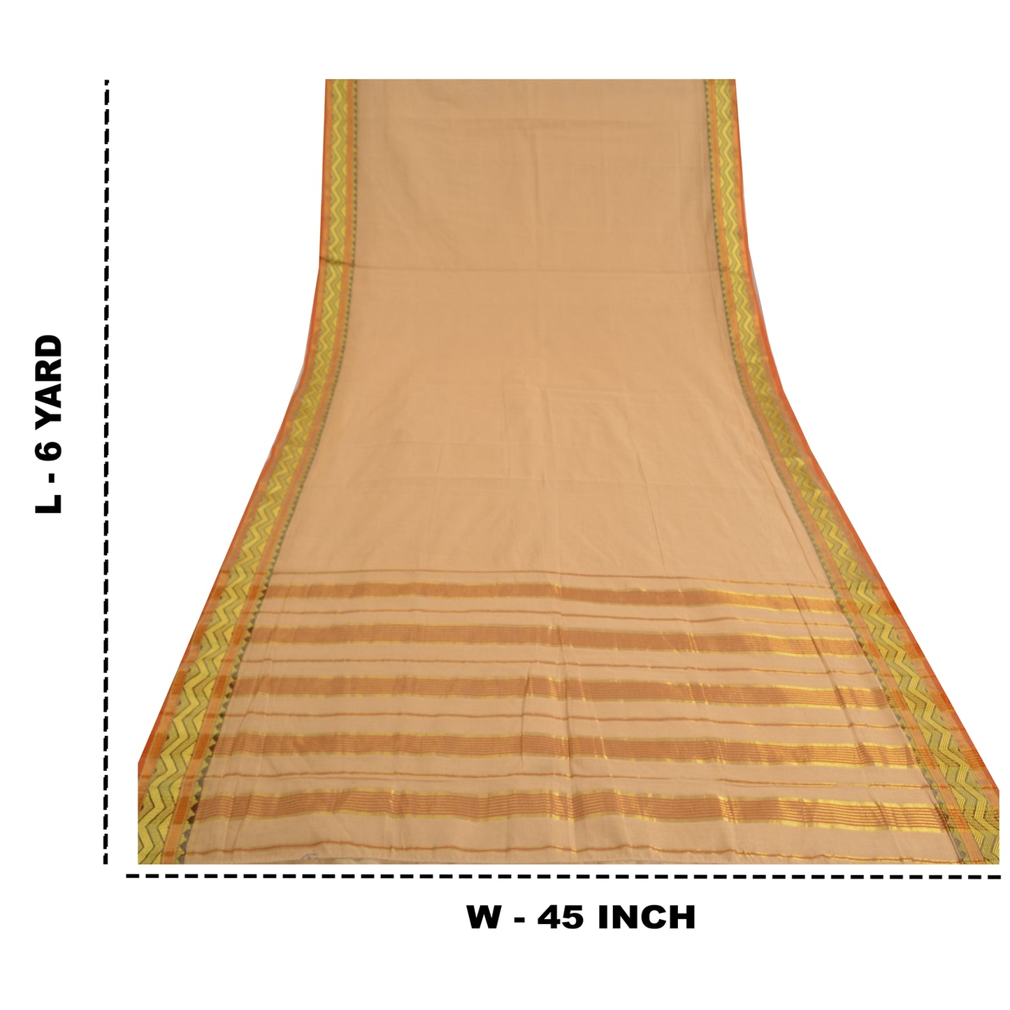 Санскритские винтажные персиковые индийские сари 100% чистый хлопок сотканный премиальный сари устойчивая ткань