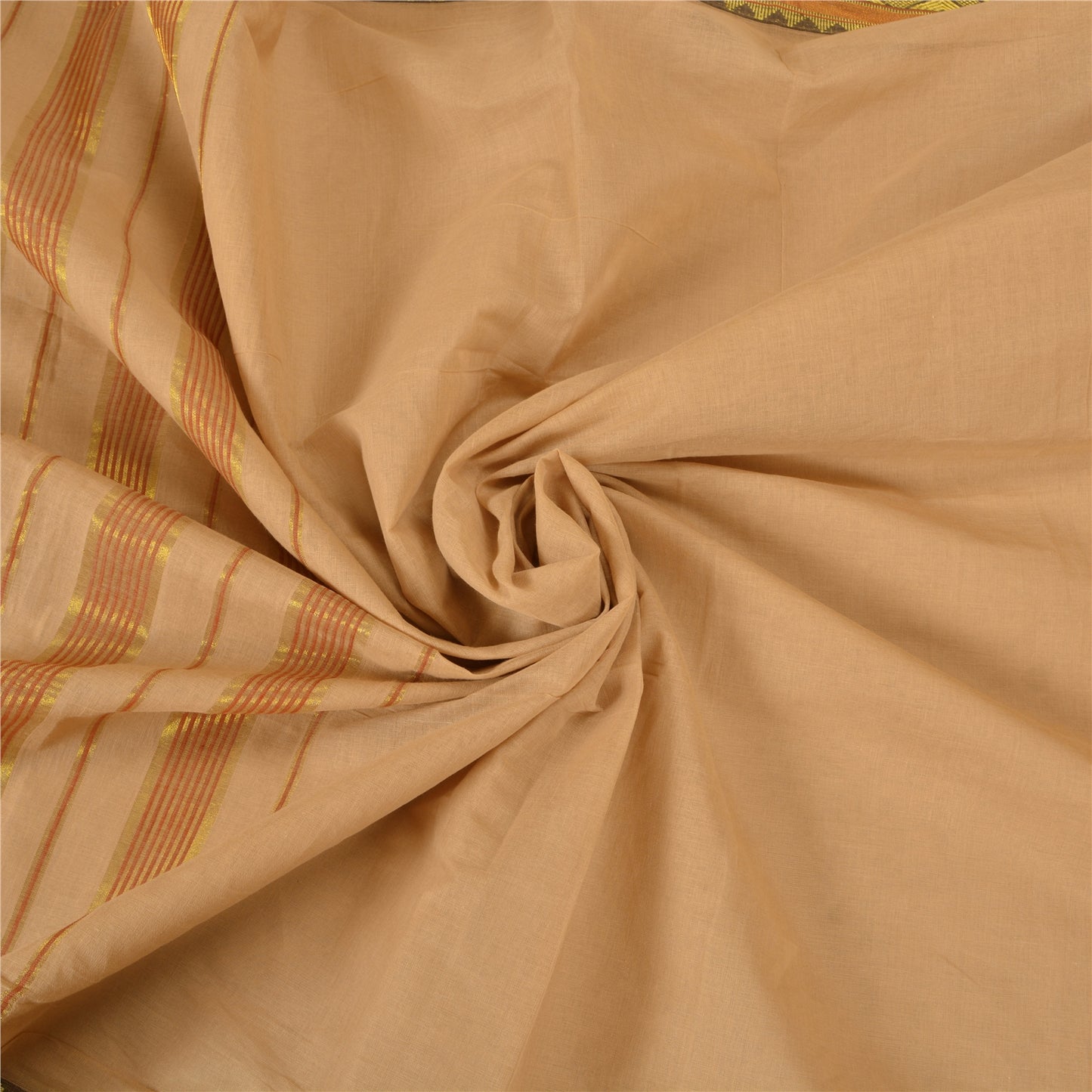 Санскритские винтажные персиковые индийские сари 100% чистый хлопок сотканный премиальный сари устойчивая ткань