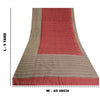Sanskriti Vintage Grey/Dark Red Sarees Pure Silk Printed Premium Sari Sustainable Fabric
