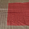 Sanskriti Vintage Grey/Dark Red Sarees Pure Silk Printed Premium Sari Sustainable Fabric