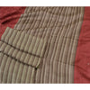 Sanskriti Vintage Grey/Dark Red Sarees Pure Silk Printed Premium Sari Sustainable Fabric
