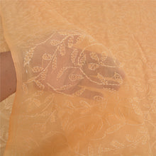 Load image into Gallery viewer, Sanskriti Vintage Peach Sarees Cotton Hand Embroidered Chikankari Sari Fabric
