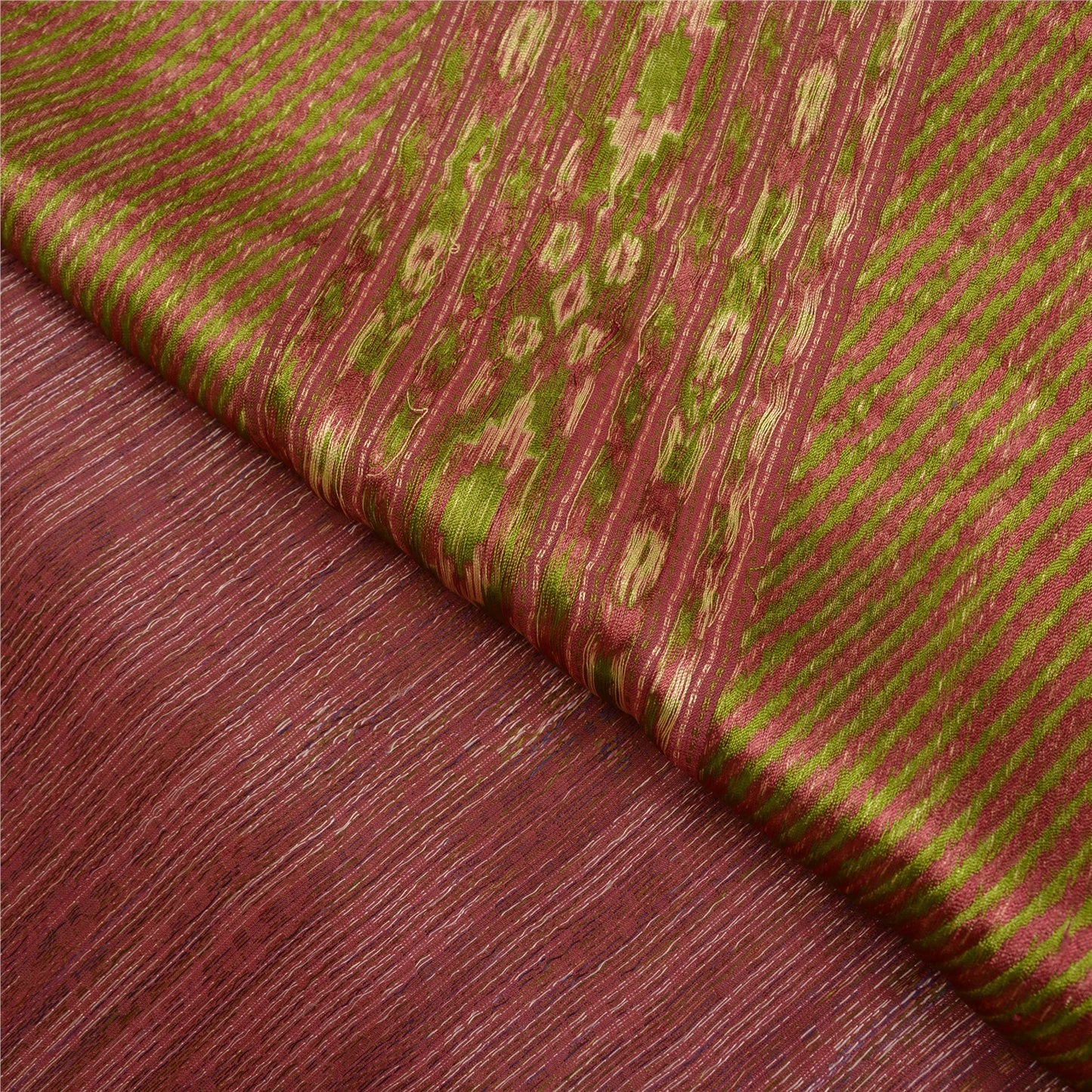 Санскритские винтажные розовые сари 100% чистый шелк тканый премиальный сари ремесло устойчивая ткань