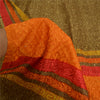 Сари Sanskriti Vintage Green/Orange из чистого шелка, расшитые вручную бисером, премиальная ткань для сари из экологически чистой ткани