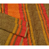 Сари Sanskriti Vintage Green/Orange из чистого шелка, расшитые вручную бисером, премиальная ткань для сари из экологически чистой ткани