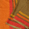 Сари Sanskriti Vintage Green/Orange из чистого шелка, расшитые вручную бисером, премиальная ткань для сари из экологически чистой ткани