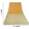Sanskriti Vintage Safron/Ivory Sarees 100% Pure Silk Woven Premium Sari Sustainable Fabric