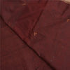 Sanskriti Vintage Dark Red Sarees Blend Cotton Hand-Woven Tant Sari 5 YD Sustainable Fabric