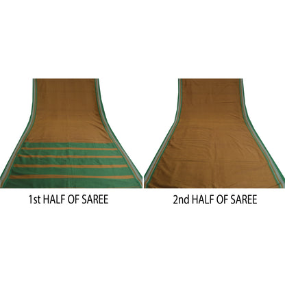 Sanskriti Vintage Green Indian Sarees Cotton Woven Ilkal Premium Sari Sustainable Fabric