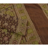 Sanskriti Vintage Brown Sarees 100% Pure Silk Woven Premium Sari Craft Sustainable Fabric