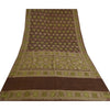 Sanskriti Vintage Brown Sarees 100% Pure Silk Woven Premium Sari Craft Sustainable Fabric