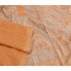 Sanskriti Vintage Orange Sarees 100% Pure Silk Woven Printed Craft Sari Sustainable Fabric