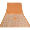 Sanskriti Vintage Orange Sarees 100% Pure Silk Woven Printed Craft Sari Sustainable Fabric