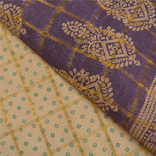Load image into Gallery viewer, Sanskriti Vintage Ivory Sarees Pure Cotton Bandhani Printed Woven Sari Fabric
