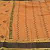 Sanskriti Vintage Peach Indian 100% Pure Cotton Woven Premium Sari 5 Yard Sustainable Fabric