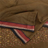 Sanskriti Vintage Black/Brown Sarees Blend Cotton Embroidered Woven Sari Sustainable Fabric
