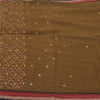 Sanskriti Vintage Black/Brown Sarees Blend Cotton Embroidered Woven Sari Sustainable Fabric