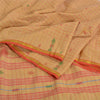 Sanskriti Vintage Cream Indian Sarees Blend Cotton Hand-Woven Tant Sari Sustainable Fabric