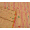 Sanskriti Vintage Cream Indian Sarees Blend Cotton Hand-Woven Tant Sari Sustainable Fabric
