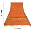 Sanskriti Vintage Orange Sarees 100% Pure Cotton Woven Sari Craft Craft Sustainable Fabric