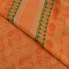 Sanskriti Vintage Orange Sarees 100% Pure Cotton Woven Sari Craft Craft Sustainable Fabric