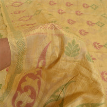 Load image into Gallery viewer, Sanskriti Vintage Ivory Indian Sarees 100% Pure Silk Woven Sari Craft Fabric

