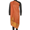 Sanskriti Vintage Orange Indian Sarees Pure Silk Woven Kota Doria Sari Sustainable Fabric