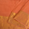 Sanskriti Vintage Orange Indian Sarees Pure Silk Woven Kota Doria Sari Sustainable Fabric
