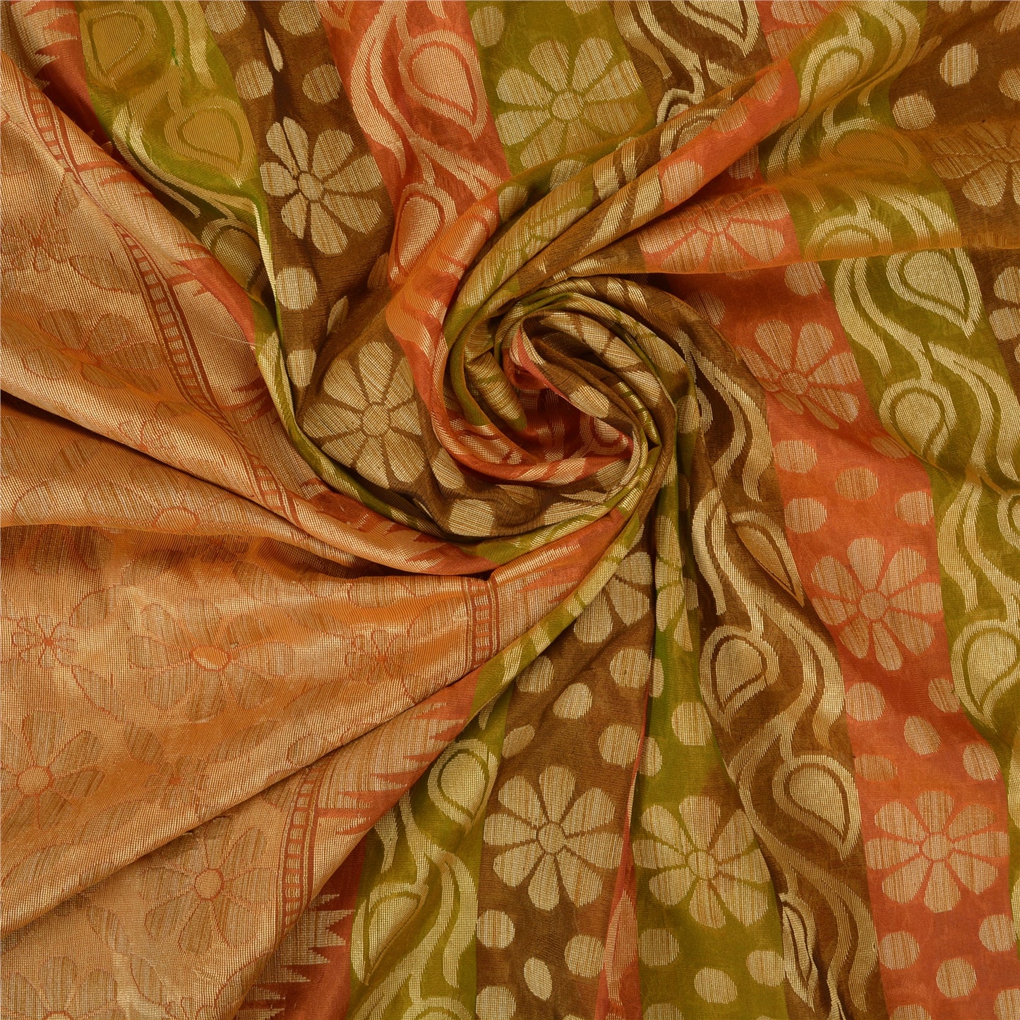 Санскритские винтажные индийские сари из смеси шелка, тканые премиальные сари для рукоделия, 5 ярдов, устойчивая ткань