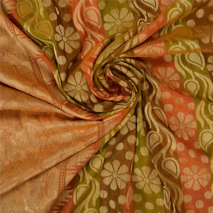 Санскритские винтажные индийские сари из смеси шелка, тканые премиальные сари для рукоделия, 5 ярдов, устойчивая ткань