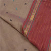 Sanskriti Vintage Brown Indian Sarees 100% Pure Cotton Woven Zari Sari Sustainable Fabric