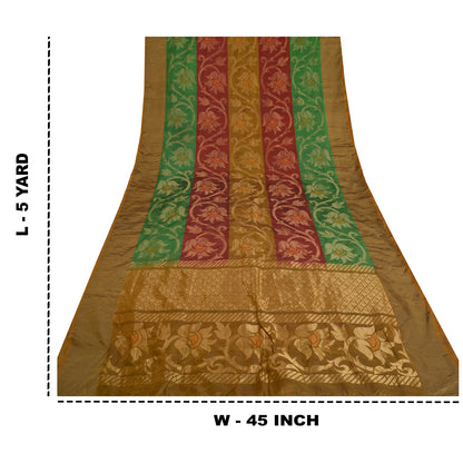 Sanskriti Vintage Indian Sarees 100% Pure Silk Woven Premium Sari Craft Sustainable Fabric