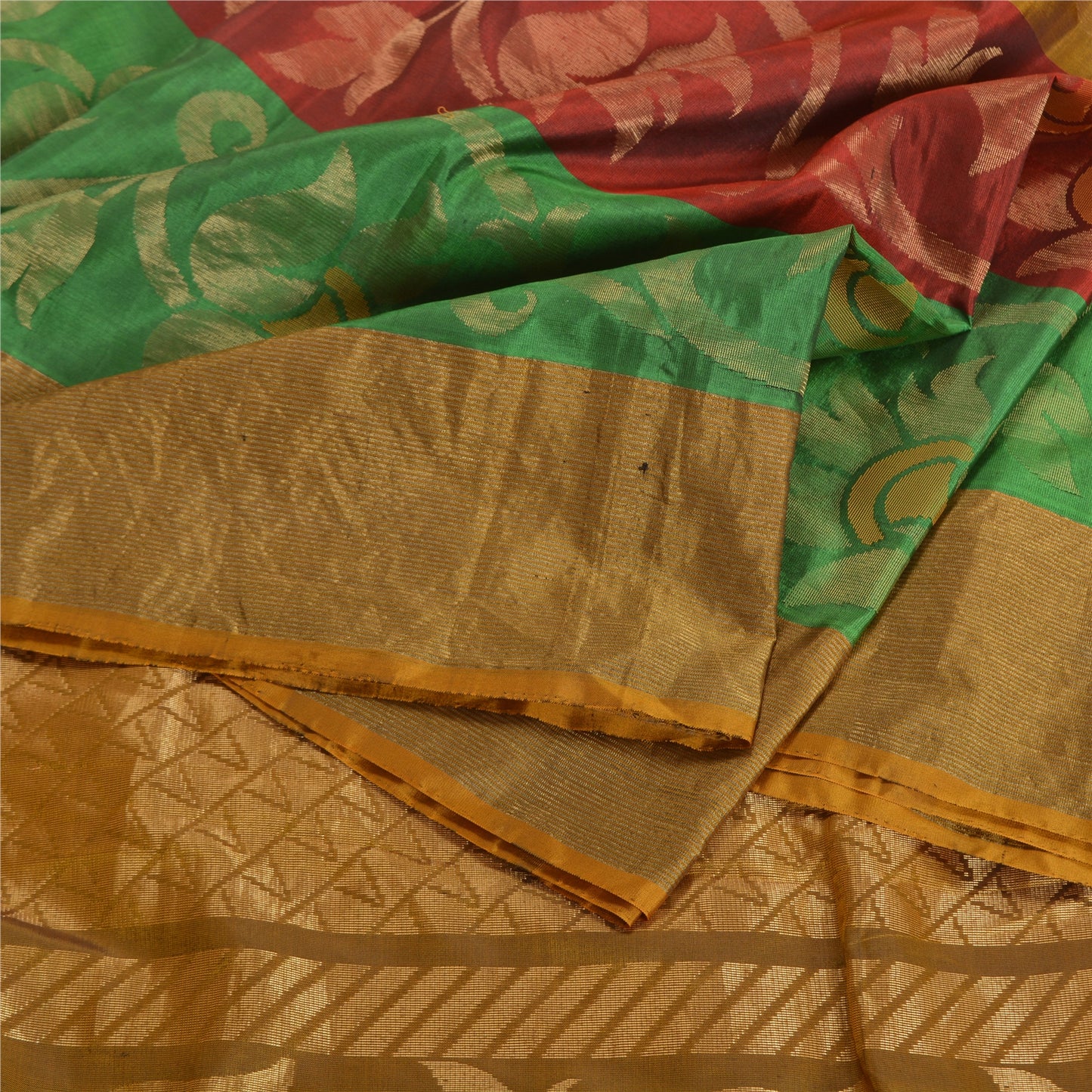 Sanskriti Vintage Indian Sarees 100% Pure Silk Woven Premium Sari Craft Sustainable Fabric