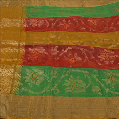 Sanskriti Vintage Indian Sarees 100% Pure Silk Woven Premium Sari Craft Sustainable Fabric