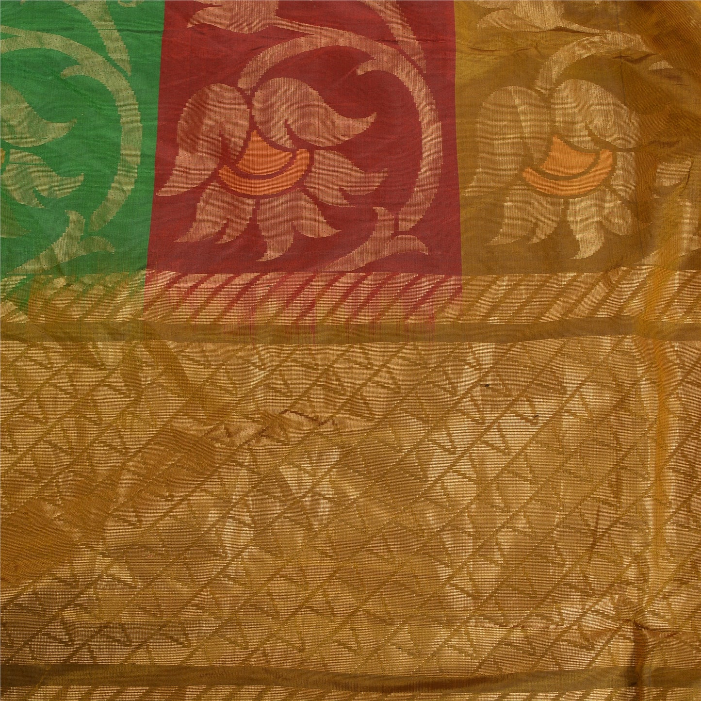 Sanskriti Vintage Indian Sarees 100% Pure Silk Woven Premium Sari Craft Sustainable Fabric