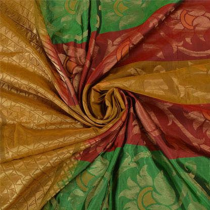 Sanskriti Vintage Indian Sarees 100% Pure Silk Woven Premium Sari Craft Sustainable Fabric