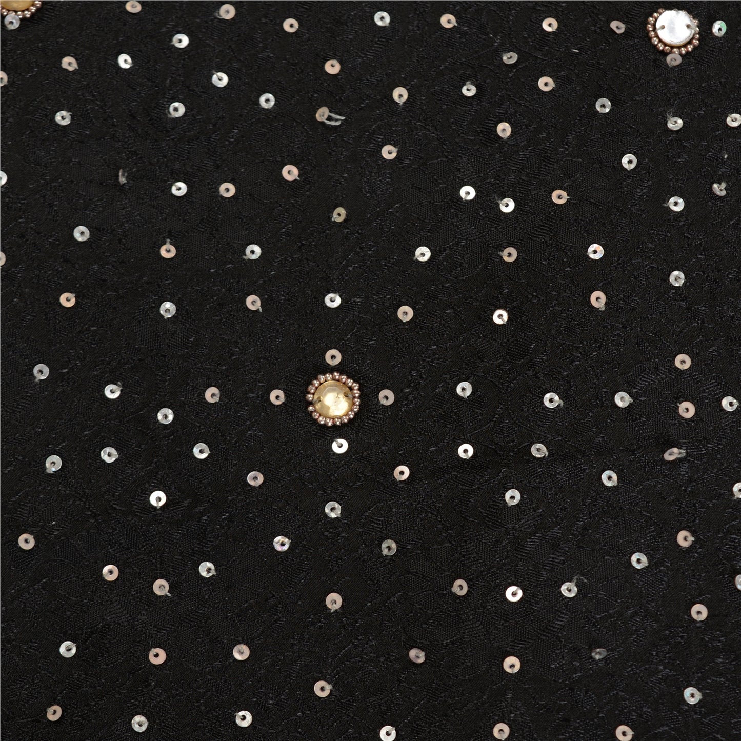 Sanskriti Vintage Black Sarees Satin Hand Beaded Woven Premium Sari Sustainable Fabric