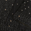 Sanskriti Vintage Black Sarees Satin Hand Beaded Woven Premium Sari Sustainable Fabric